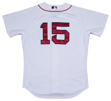 2008 Dustin Pedroia Game Used Boston Red Sox White Home Jersey (MLB Authenticated & Steiner)